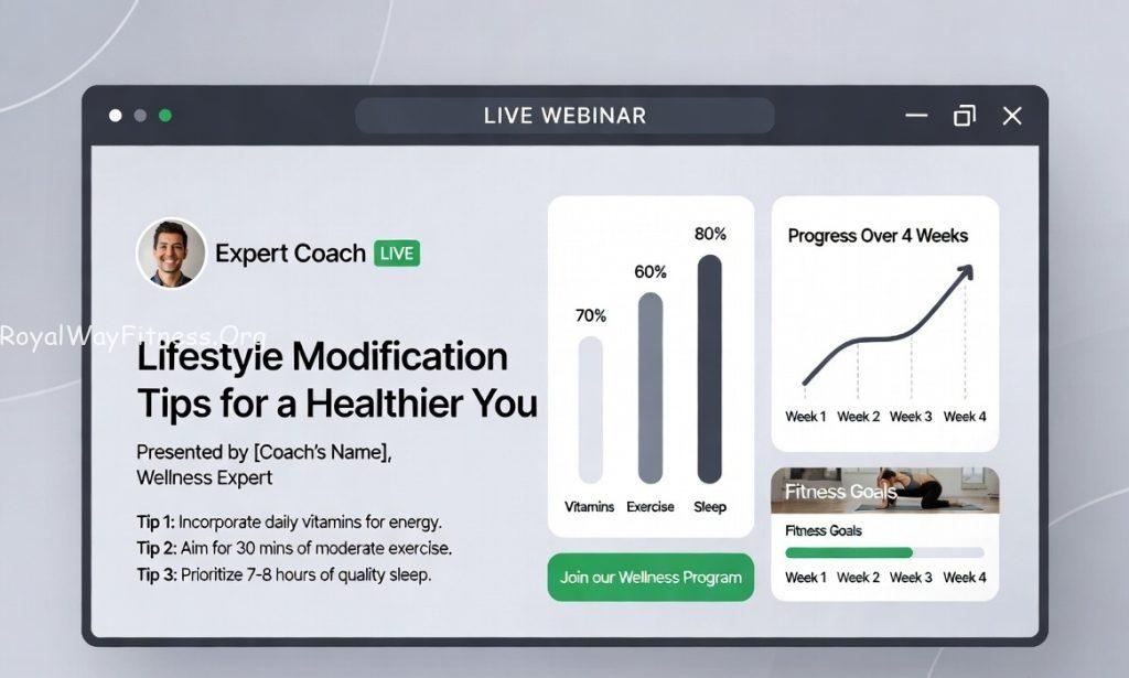 A modern virtual wellness webinar screen